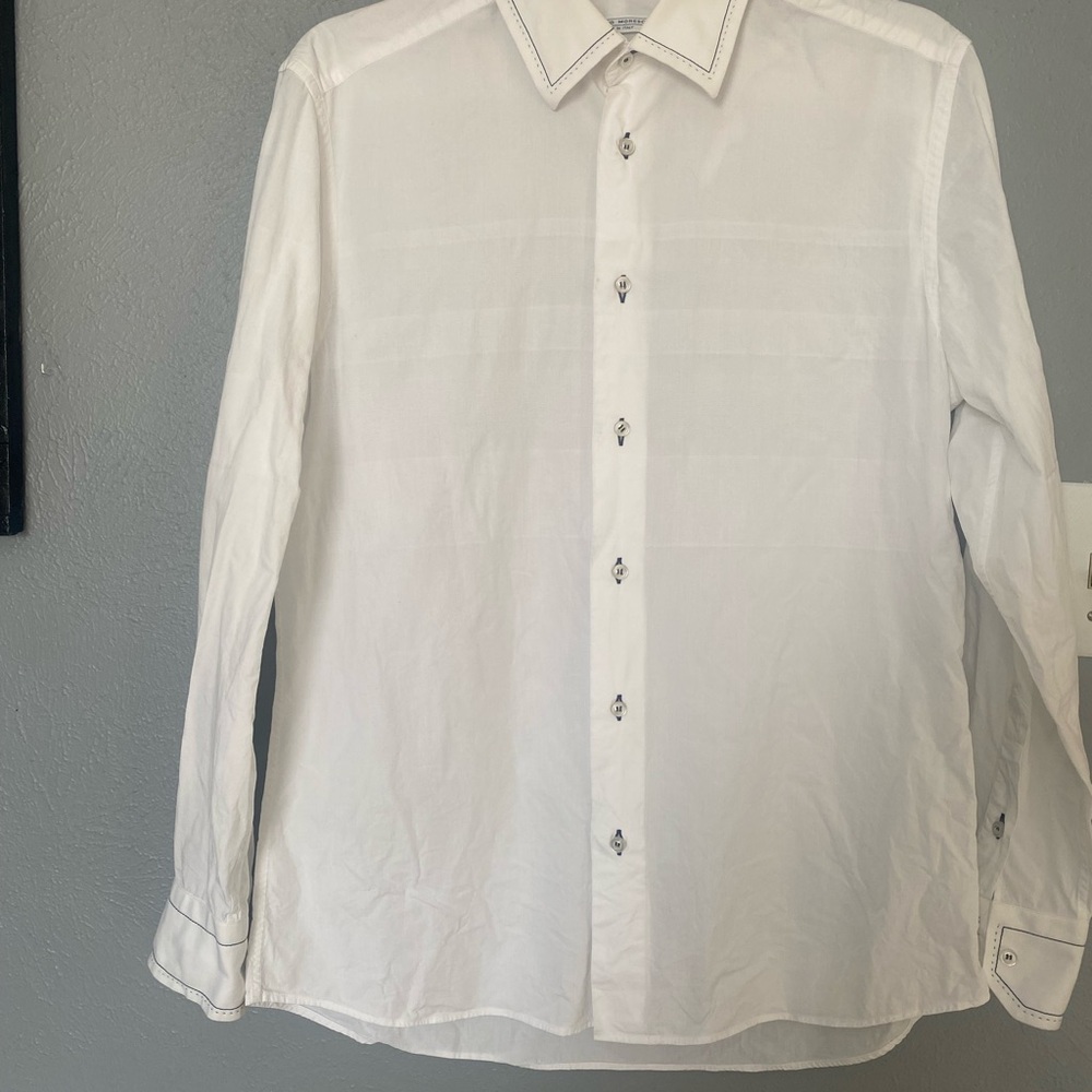 Luciano Moresco Elegant White Dress Shirt for Men Made in Italy Cotton